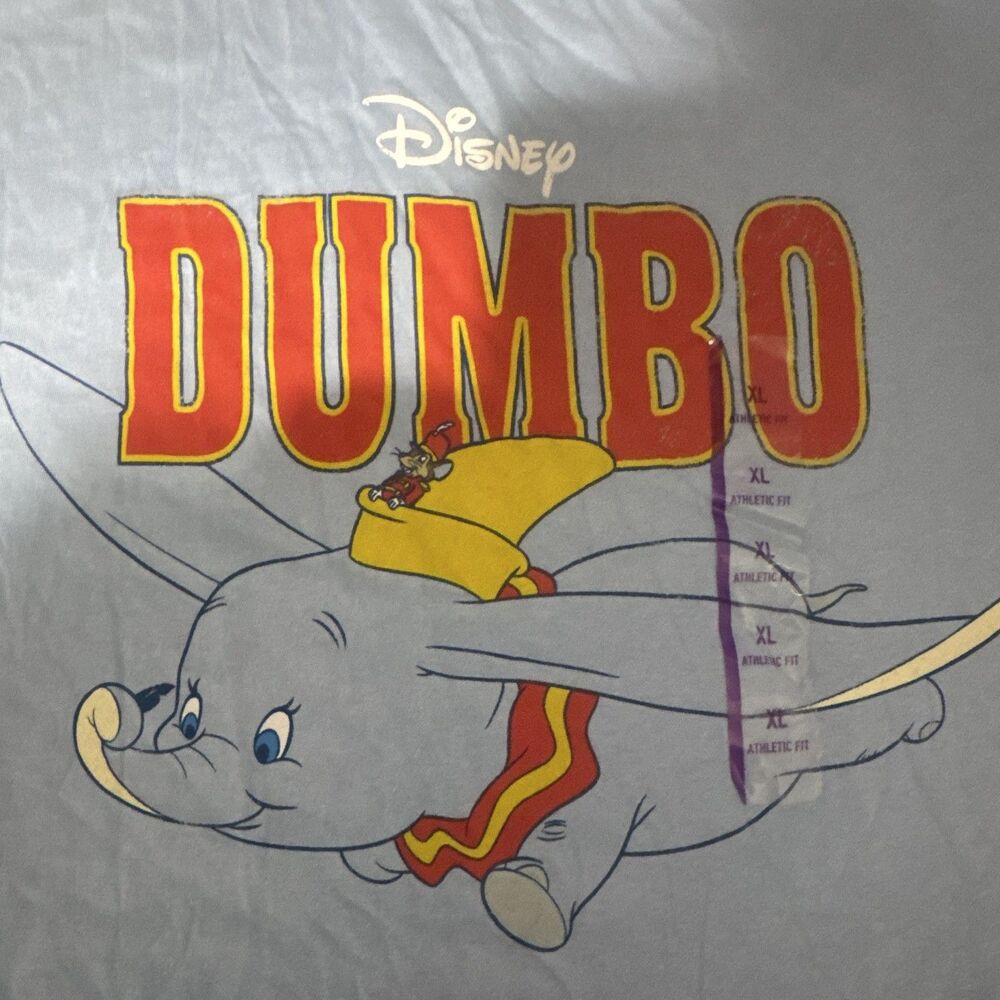 Disney Dumbo Blue Adult T-Shirt, Size XL, Disney Franchise Character Theme